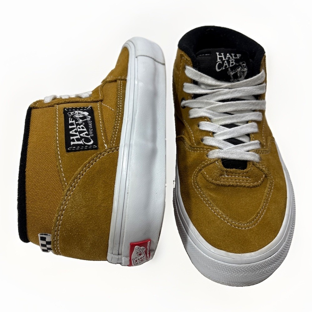 Vans Skate Half Cab Duracap Suede Mid Top Skate Shoes Golden Brown White M6.5 W8